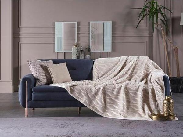 Doqu Home Embos Battaniye Çift Kişilik Senfoni Krem 220x240 - Image 1