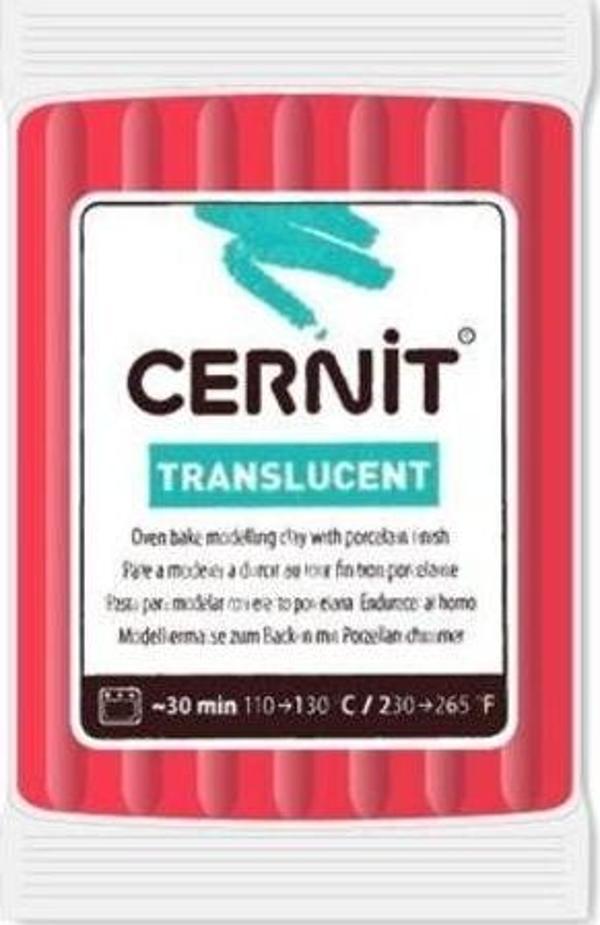 Cernit Translucent (Transparan) Polimer Kil 56 gr 474 Ruby Red - Image 1
