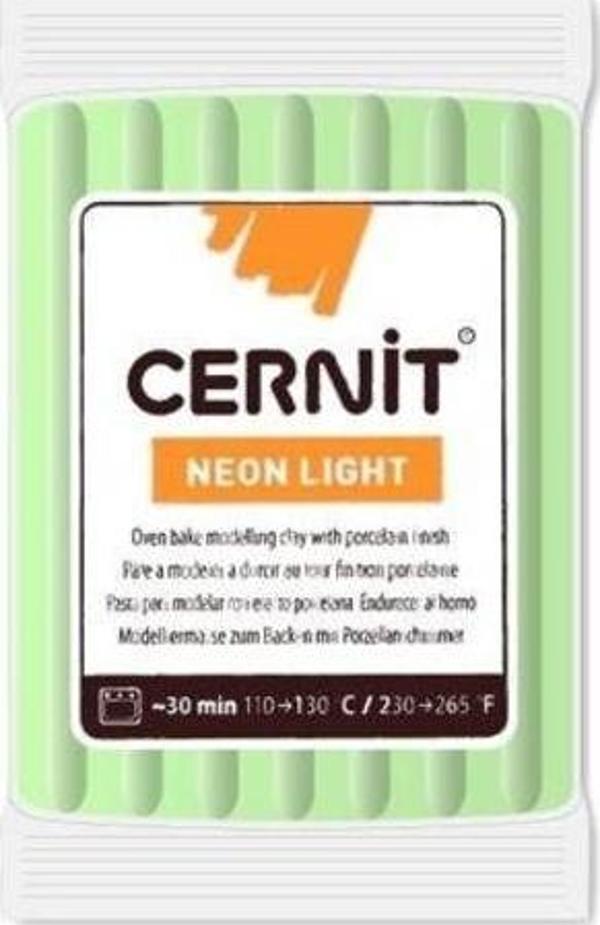 Cernit Neon Light (Fosforlu) Polimer Kil 56 gr 600 Green - Image 1
