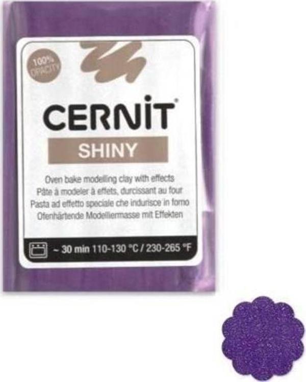 Cernit Shiny (Pırıltılı) Polimer Kil 56 gr 900 Violet - Image 1