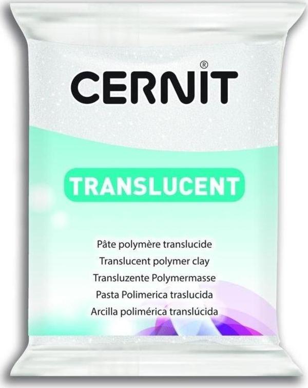 Cernit Translucent (Transparan) Polimer Kil 56 gr 010 Glitter White - Image 1