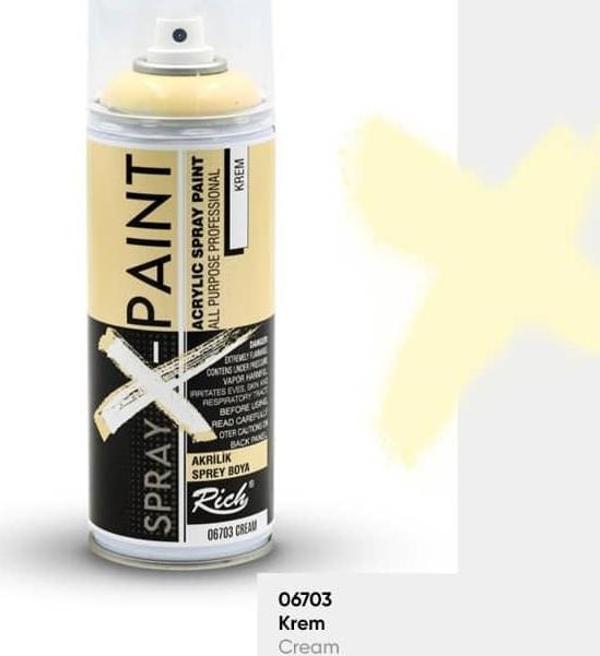 Rich Spray-X Paint Sprey Boya 400 ml KREM - Image 1