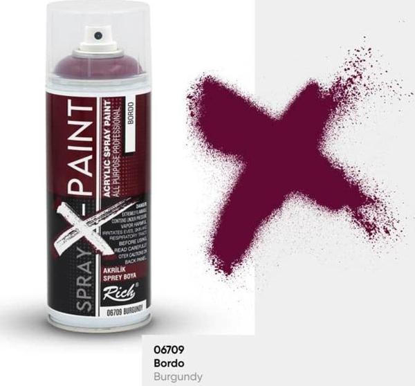 Rich Spray-X Paint Sprey Boya 400 ml BORDO - Image 1