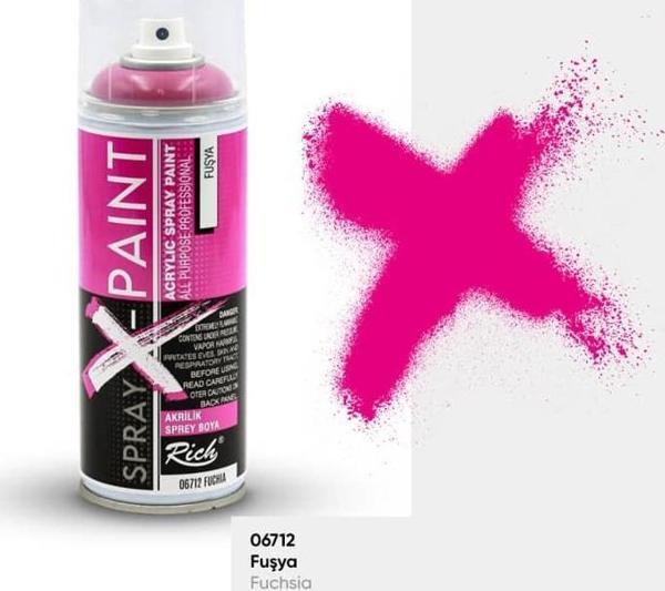 Rich Spray-X Paint Sprey Boya 400 ml FUŞYA - Image 1