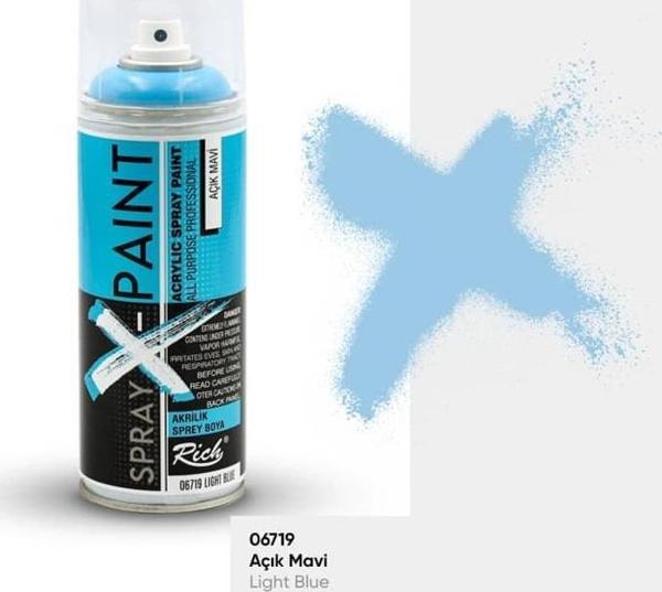 Rich Spray-X Paint Sprey Boya 400 ml AÇIK MAVİ - Image 1
