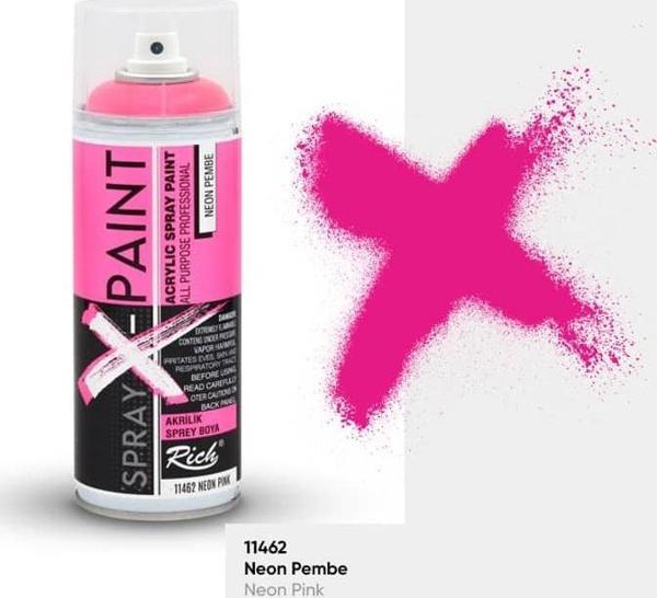 Rich Spray-X Paint Sprey Boya 400 ml NEON PEMBE - Image 1
