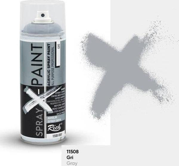 Rich Spray-X Paint Sprey Boya 400 ml GRİ - Image 1
