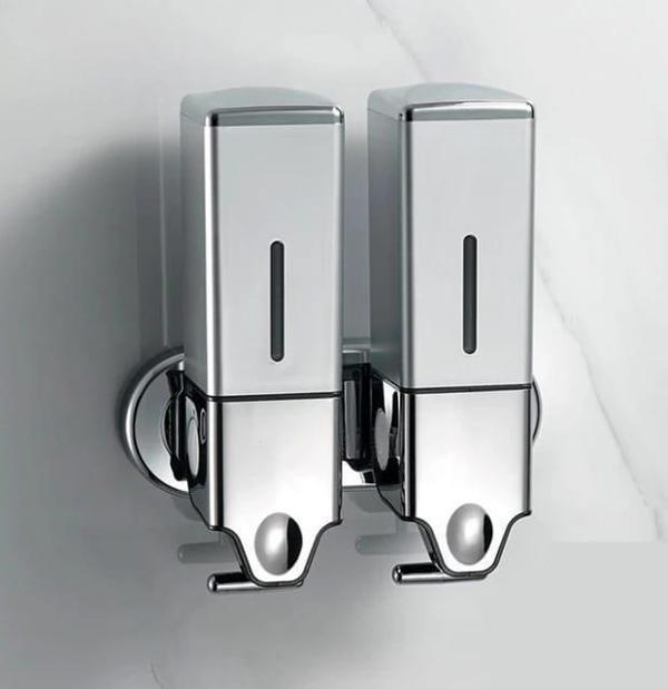 Omnipazar Genesit GS600S Çekmeli Manuel Sıvı Sabunluk Paslanmaz Çelik 2x500 ml. - Image 1