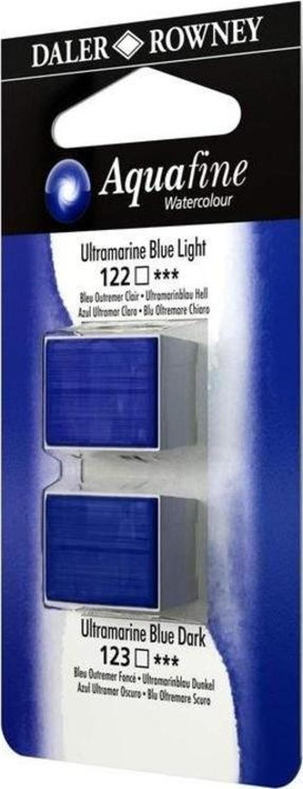 Daler Rowney Aquafine 1/2 Tablet Suluboya 2'li Set ULTRAMARINE BLUE LIGHT/ULTRAMARINE BLUE - Image 1