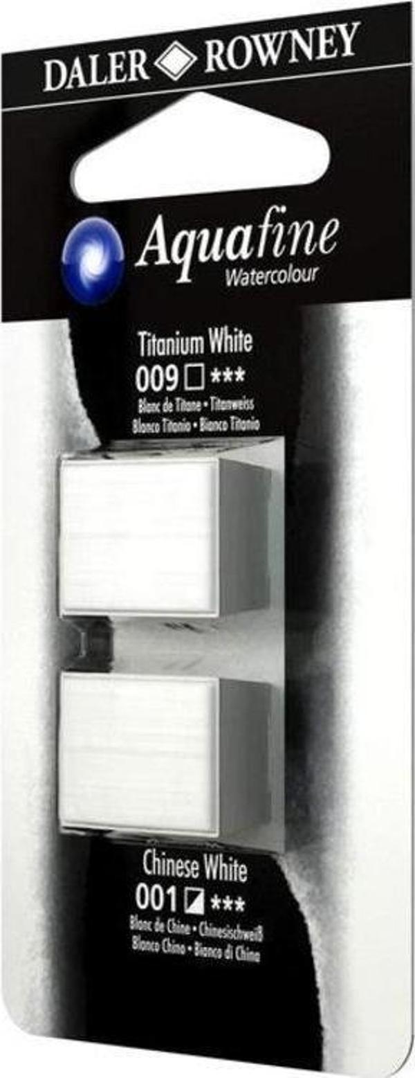 Daler Rowney Aquafine 1/2 Tablet Suluboya 2'li Set TITANIUM WHITE/CHINESE WHITE - Image 1