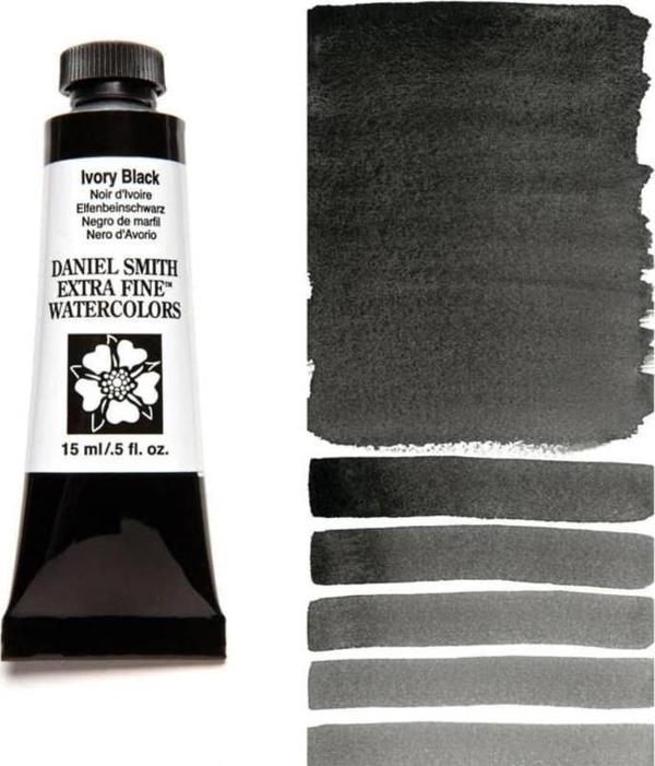 Daniel Smith Extra Fine Tüp Suluboya 15 ml Seri 1 Ivory Black - Image 1