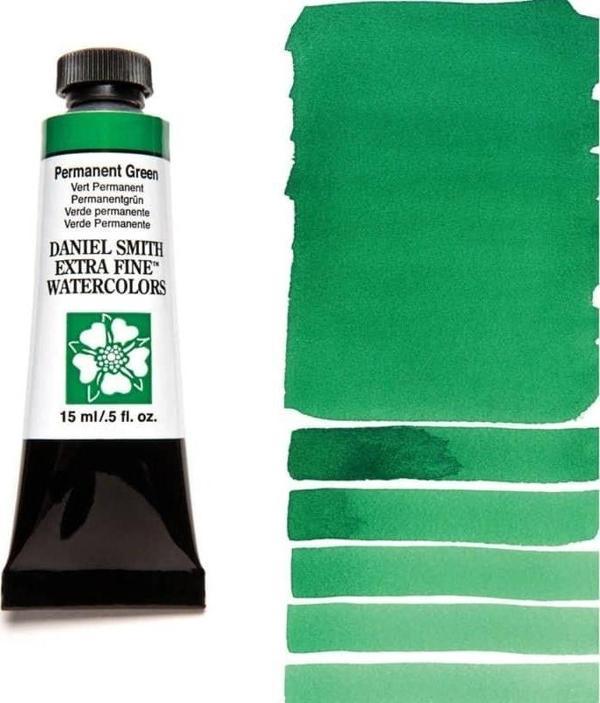 Daniel Smith Extra Fine Tüp Suluboya 15 ml Seri 1 Permanent Green - Image 1