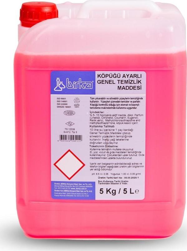 Birka Köpüğü Ayarlı Genel Temizlik Maddesi, 5 Lt. (Yer Yıkama Makineleri İçin) - Image 1