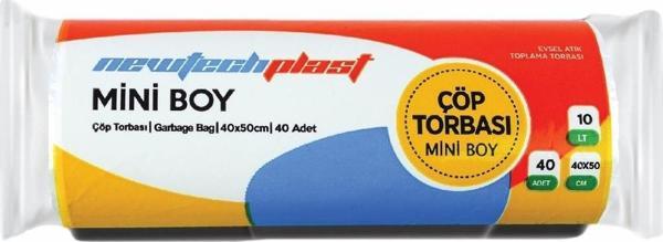 Newtechplast Çöp Torbası, Mini Boy, Beyaz, 40 X 50 cm., 1 Rulo 40 Adet 80 gr. - Image 1