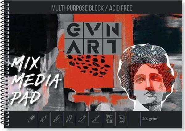 Gvn Art Mix Media Çok Amaçlı Sanatsal Blok Defter 200 G 35X50 Cm 15 Yaprak - Image 1