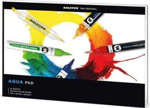 Molotow Aqua Pad Suluboya Defteri 27 X 19.5 Cm 180 G 24 Yaprak 801014 - Image 1