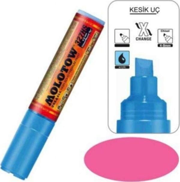 Molotow One4All, 327Hs Kesik Uç Marker, 4-8Mm - Neon Pink - Image 1