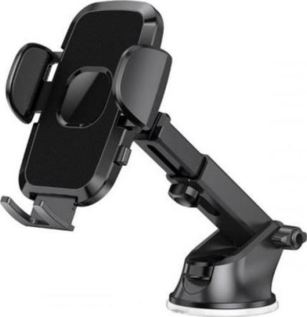 Polham Cam Ve Torpido Üstüne Yapışan Vantuzlu Araç Içi Telefon Tutucu, Klipsli, Uzayabilen Kelepçeli - Image 1