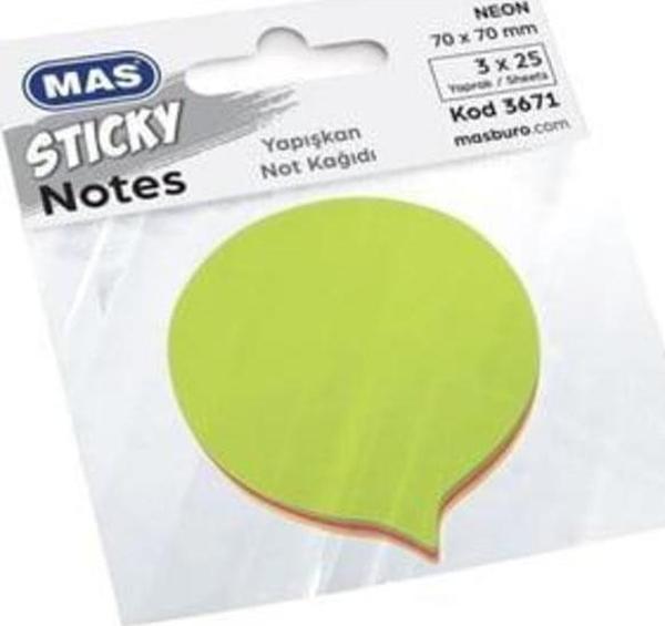 MAS NOT KAĞIDI YAPIŞKANLI ŞEKİLLİ BALON 75 SAYFA - Image 1