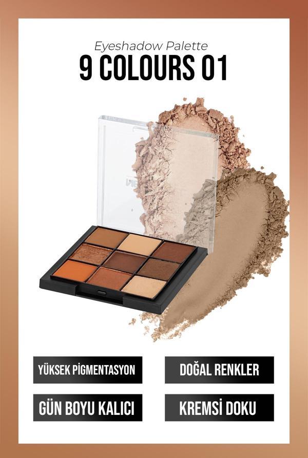 New Well Eyeshadow Palette 9 Colours No 01. - Image 1