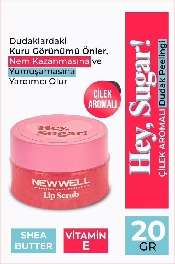 New Well Hey Sugar! Çilek Aromalı Dudak Peelingi 20gr - Image 1