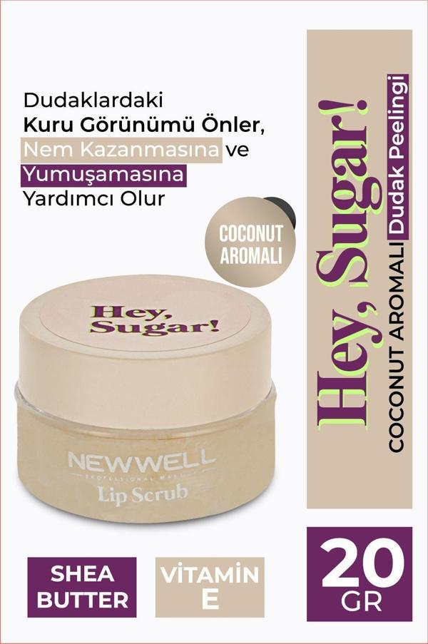 New Well Hey Sugar! Hindistan Ceviz Aromalı Dudak Peelingi 20gr - Image 1