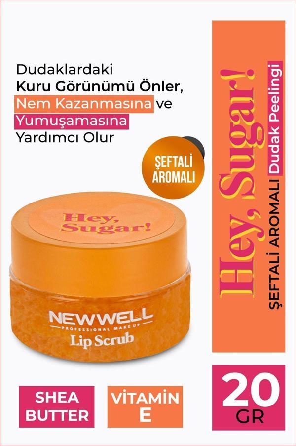 New Well Hey Sugar! Şeftali Aromalı Dudak Peelingi 20gr - Image 1