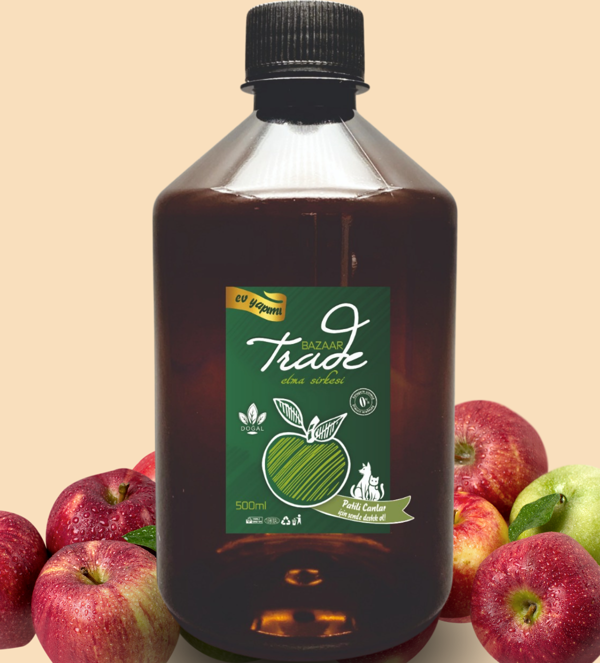 Ev Yapımı Katkısız %100 Doğal Fermantasyon Elma Sirkesi,500 Ml apple cider vinegar - Image 1