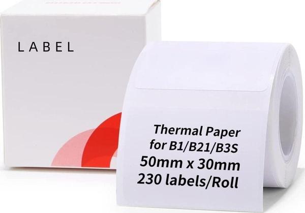 Niimbot T50 x 30 mm 230 Adet Beyaz Etiket (B1,B21S,B3S) - Image 1