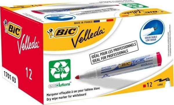 Bic Velleda 1701 Beyaz Tahta Kalemi Kırmızı 12'li Kutu - Image 1