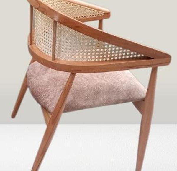 Sandalye 90158 Tam Kolçak Hasır Klasik Model Ahşp Kayın Gövde Nature Meşe El yapı - Image 1