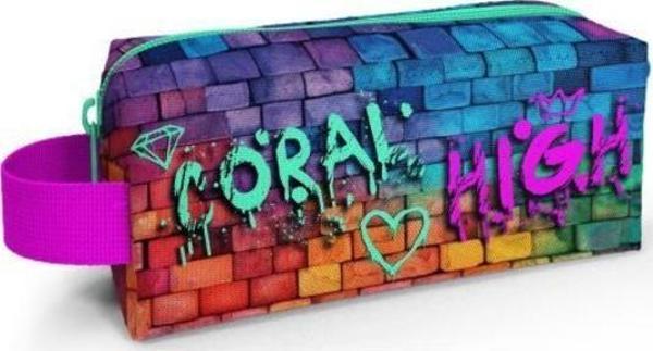 Coral High Kids Pembe Lacivert Grafiti Yazılı Kalem Çantası 22069 - Image 1