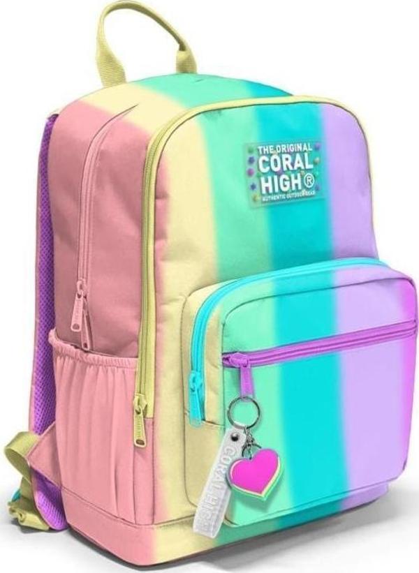Coral High Renkli Çizgili Desenli Okul Sırt Çantası 23630 - Image 1