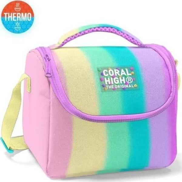 Coral High Renkli Çizgili Desenli Thermo Beslenme Çantası 11770 - Image 1