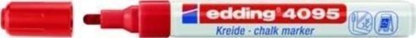 Edding 4095 Kara Tahta ve Cam için Likit Tebeşir Kalemi 3 mm Yuvarlak Uç KIRMIZI - Image 1