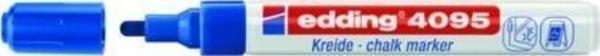 Edding 4095 Kara Tahta ve Cam için Likit Tebeşir Kalemi 3 mm Yuvarlak Uç MAVİ - Image 1