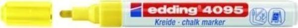 Edding 4095 Kara Tahta ve Cam için Likit Tebeşir Kalemi 3 mm Yuvarlak Uç FOSFORLU SARI - Image 1