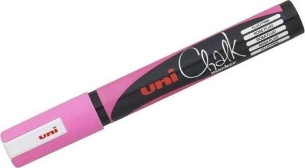 Uni Chalk 1.8-2.5 mm Yuvarlak Uç Su Bazlı Sıvı Tebeşir Kalemi F.Pembe - Image 1