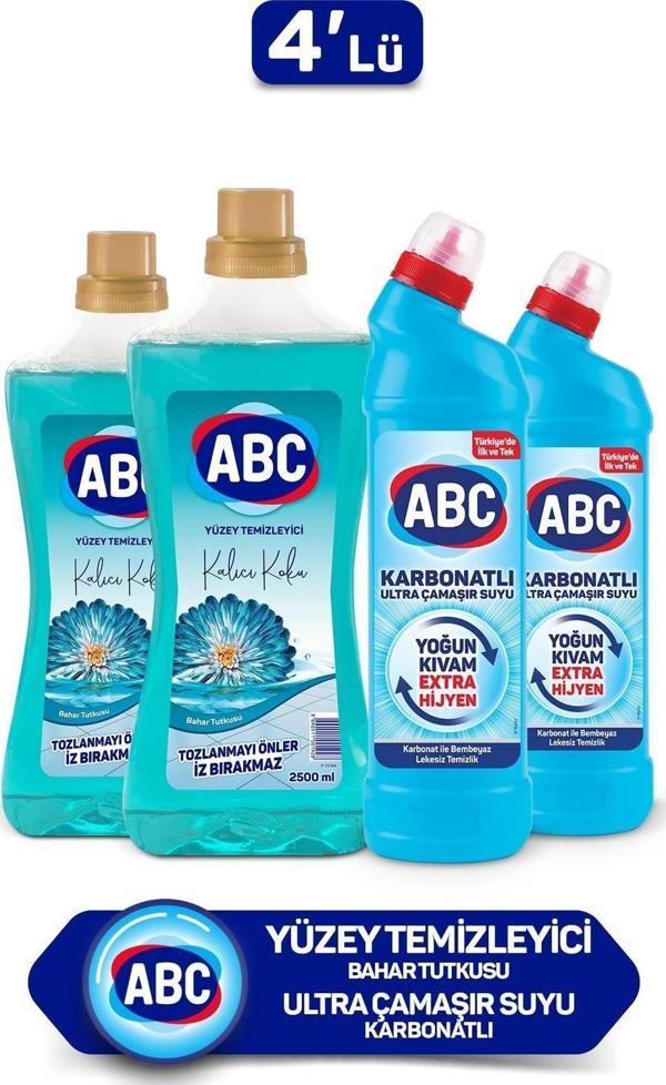 ABC Yüzey Temizleyici Bahar Tutkusu 2500ml 2'li ve Ultra Çamaşır Suyu Karbonat 750ml 2'li - Image 1
