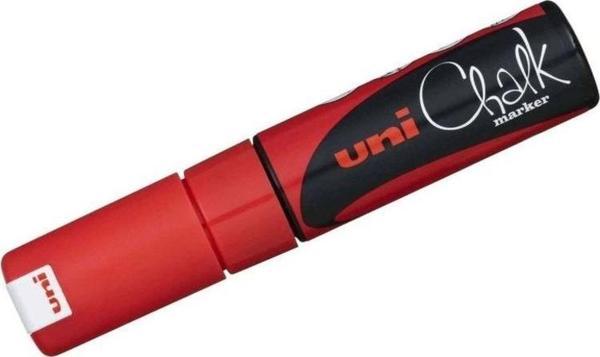 Uni Chalk 8 mm Kesik Uç Su Bazlı Sıvı Tebeşir Kalemi Kırmızı - Image 1