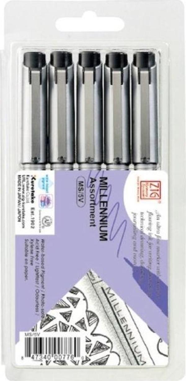 Zig Millennium Teknik Çizim Kalemi 5'li Set SİYAH - Image 1