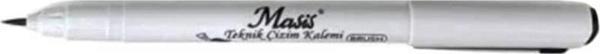 Masis Teknik Çizim Kalemi Fırça Uç Siyah - Image 1