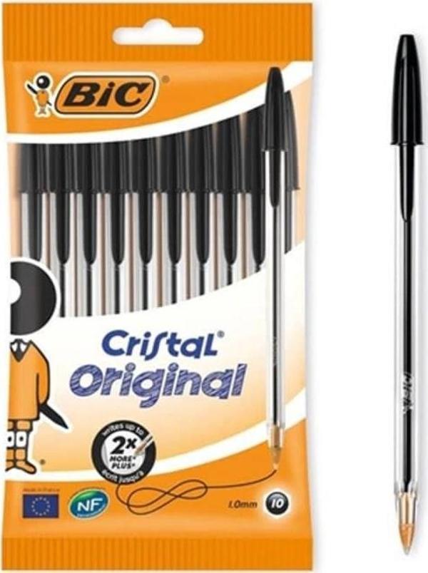 Bic Cristal Medium Tükenmez Kalem 10'lu Poşet Siyah - Image 1