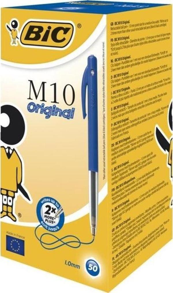 Bic M10 Basmalı Tükenmez Kalem Mavi 50'li Kutu - Image 1