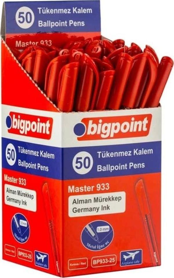 Bigpoint Tükenmez Kalem Master 1.0mm Kırmızı 50'li Kutu - Image 1