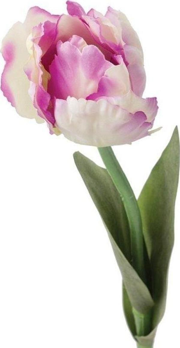 Tmall Home Design Beyaz Pembe Lale Yapay Çiçek 62 cm - Image 1