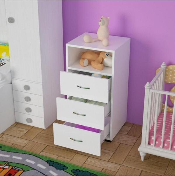 Modilayn 3 Çekmeceli Tek Gözlü Dar Şifonyer Ard-119 - Image 1