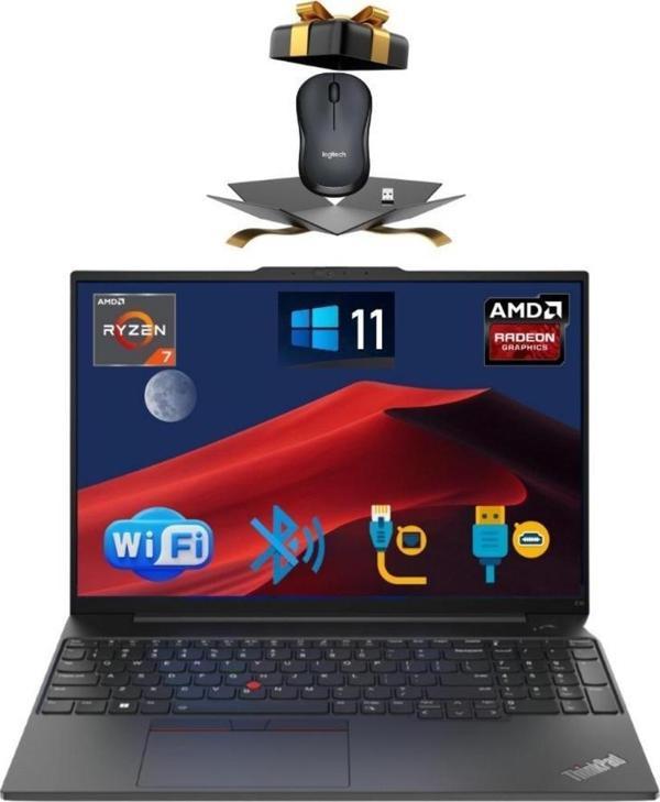 Lenovo Nb E16 Thınkpad 21JT0017TX ATL66 RYZEN7-7730U 16GB 1TB M.2 SSD 16 WİN 11 PRO Notebook+ MOUSE - Image 1