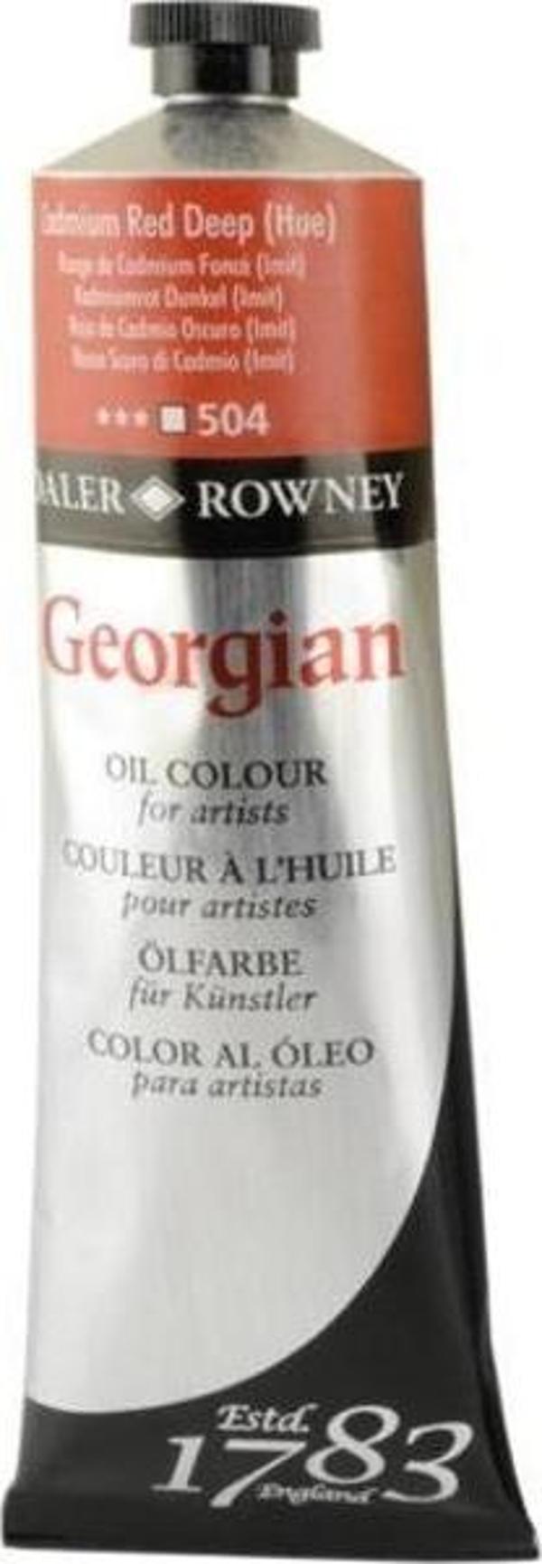 Daler Rowney Georgian Yağlı Boya 225 ml 504 Cadmium Red Deep Hue - Image 1