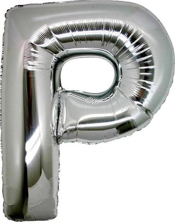 P Harf Folyo Balon Gümüş Renk  40 inç - Image 1